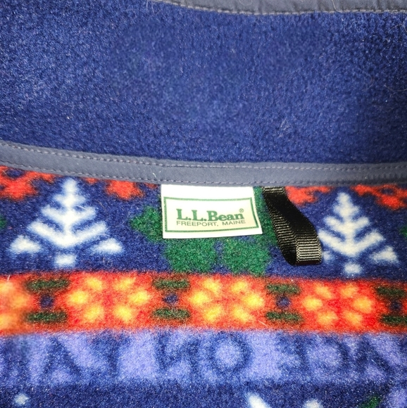 Vintage l.l. bean reindeer Christmas Holiday fleece sweater - Picture 3 of 7